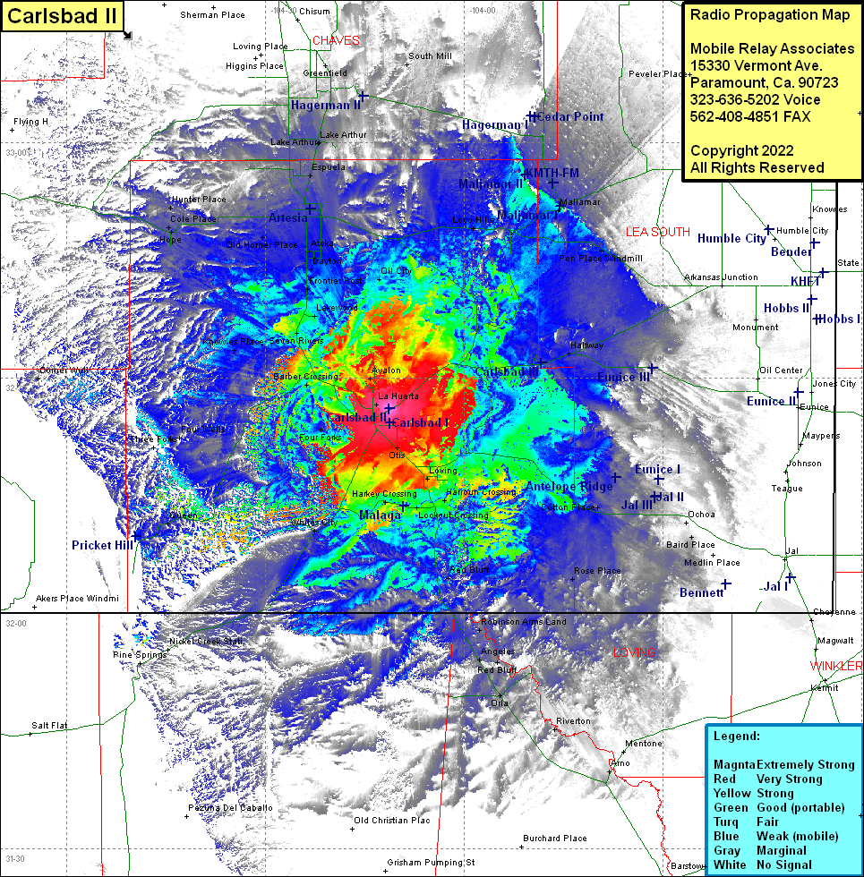 heat map radio coverage Carlsbad II